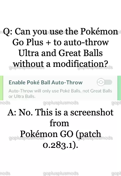 An image of the video game Pokemon GO, stating: "Auto-Throw will only use Poke Balls, not Great Balls or Ultra Balls."